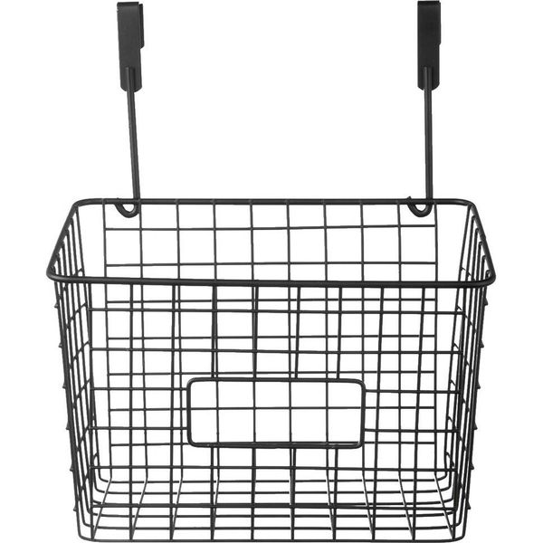 Cestino Portaoggetti Orion | Cestino Da Appendere Alla Porta | Cestino In Metallo Per Cucina Bagno Nero Da Appendere Loft-image