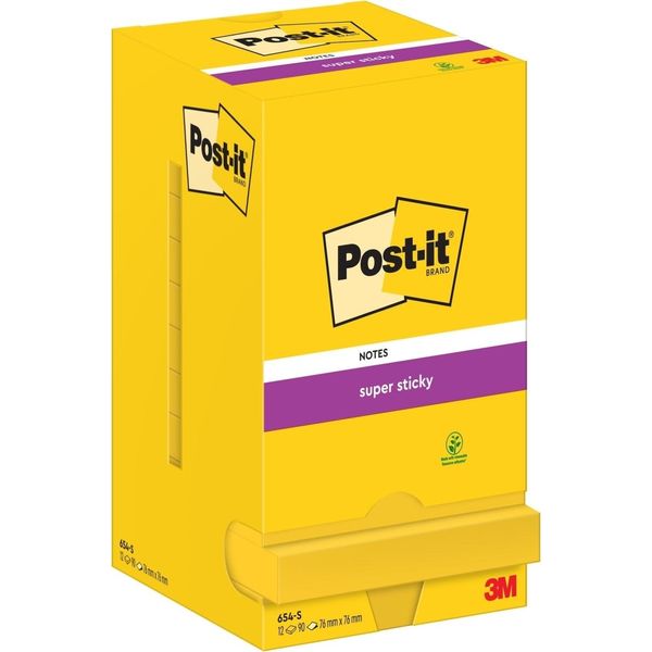 Sticky Note Super Sticky Notes 76X76Mm 74 Gsm 90 Fogli Giallo Narciso Pu=12X12 Pastiglie-image
