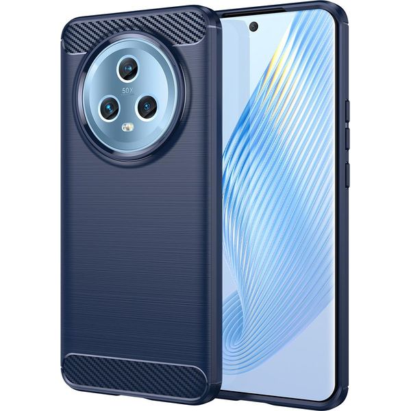 Custodia Per Honor Magic5 In Silicone Tpu Morbido, Fibra Di Carbonio, Custodia Protettiva Antiurto Blu-image