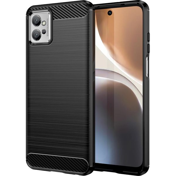 Custodia Per Motorola Moto G32 In Silicone Tpu Morbido, Fibra Di Carbonio, Custodia Protettiva Antiurto Nera-image