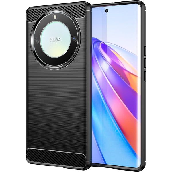 Custodia Per Honor X9A In Silicone Tpu Morbido, Fibra Di Carbonio, Custodia Protettiva Antiurto Nera-image
