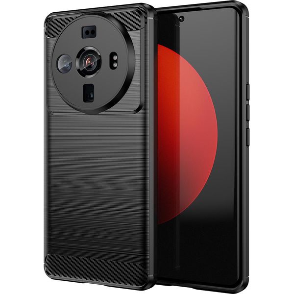 Custodia Per Xiaomi 12S Custodia Protettiva In Silicone Tpu Ultra Morbido, Fibra Di Carbonio, Antiurto Nero-image