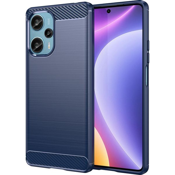 Custodia Per Xiaomi Redmi Note 12 Turbo In Silicone Tpu Morbido, Fibra Di Carbonio, Custodia Protettiva Antiurto Blu-image