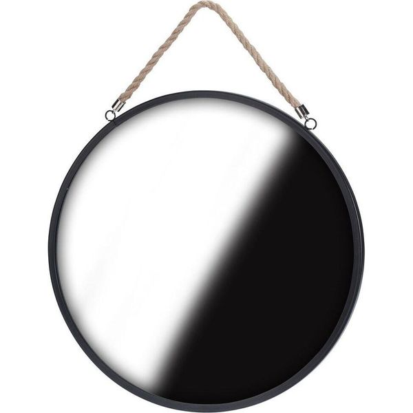Vilde Specchio Da Parete Appeso Con Corda 41 Cm Nero Loft-image