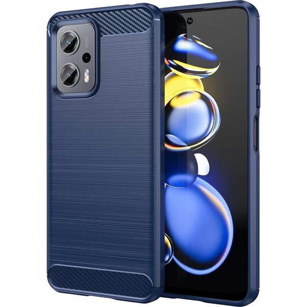 Custodia Per Xiaomi Poco X4 Gt In Silicone Tpu Morbido, Fibra Di Carbonio, Custodia Protettiva Antiurto Blu-image