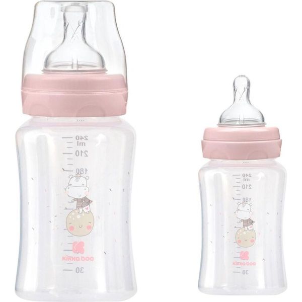 Kikkaboo Biberon Pp 240 Ml Tettarella In Silicone Taglia M, Anticolica, Da 3 Mesi Rosa-image