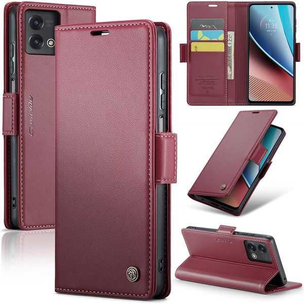 Moto G Stylus 5G 2023 Case, Rfid Blocking Card, Advanced Flip Custodia In Pelle Con Funzione Stand Per Motorola Moto G Stylus 5G (2023) Rosso-image
