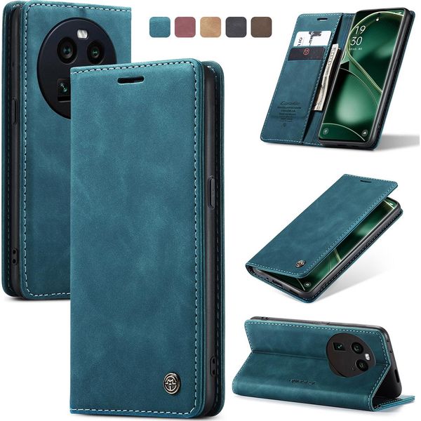 Custodia Oppo Find X6 Pro, Custodia Retrò In Finto Cuoio Con Funzione Stand Custodia Protettiva Per Oppo Find X6 Pro Blu-image