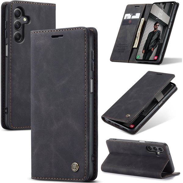 Custodia Galaxy A24 4G, Retro Custodia In Finto Cuoio Con Funzione Stand Custodia Protettiva Per Samsung Galaxy A24 4G Nero-image