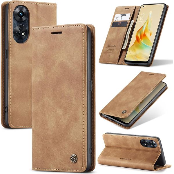 Custodia Oppo Reno8 T, Custodia Retrò In Finto Cuoio Con Funzione Stand Per Oppo Reno8 T Marrone-image