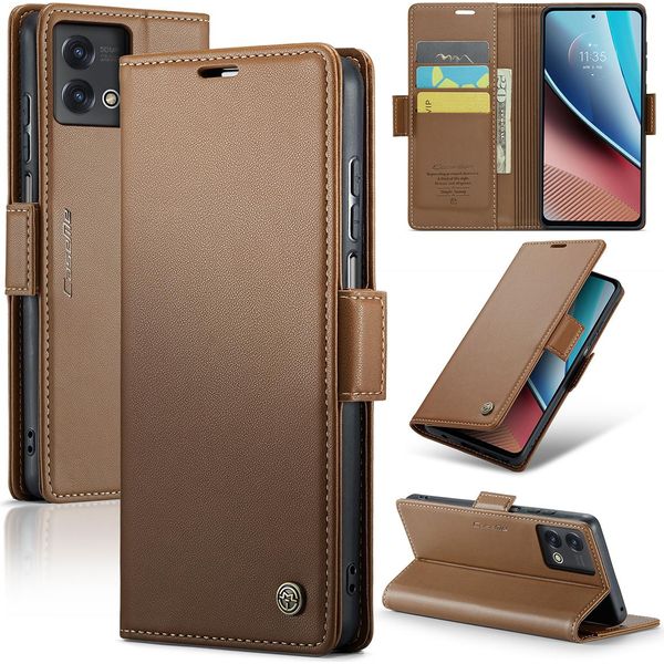 Moto G Stylus 5G 2023 Custodia, Custodia In Pelle Con Funzione Di Supporto Per Motorola Moto G Stylus 5G (2023) Marrone-image