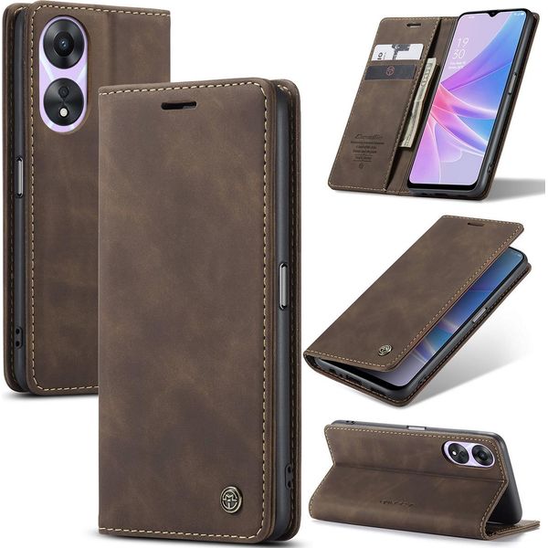 Custodia Oppo A78, Custodia Retrò In Finto Cuoio Con Funzione Stand Per Oppo A78 Kupfer-image