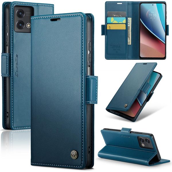 Moto G Stylus 5G 2023 Case, Rfid Blocking Card, Advanced Flip Custodia In Pelle Con Funzione Stand Per Motorola Moto G Stylus 5G (2023) Blu-image