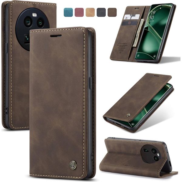 Custodia Oppo Find X6, Custodia Retrò In Finto Cuoio Con Funzione Stand Custodia Protettiva Per Oppo Find X6 Rame-image