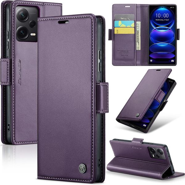 Custodia Redmi Note 12 Pro+, Custodia In Pelle Con Funzione Stand Per Xiaomi Redmi Note 12 Pro+ Viola-image