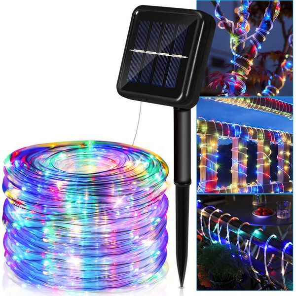 Jopassy Solare Corda Luce Filo Giardino Fata Luci Led Corda Luce Colorata-20M-image
