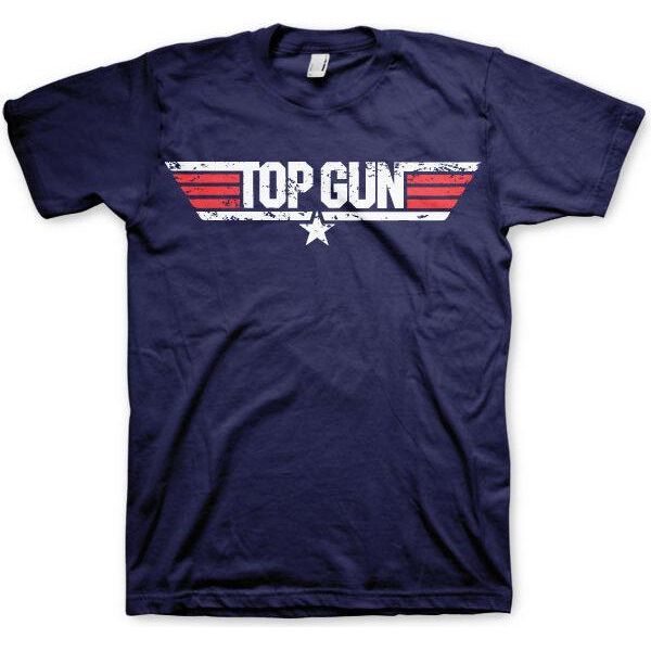 Top Gun - Maglietta Con Logo Invecchiato - Xx-Large - Navy-image