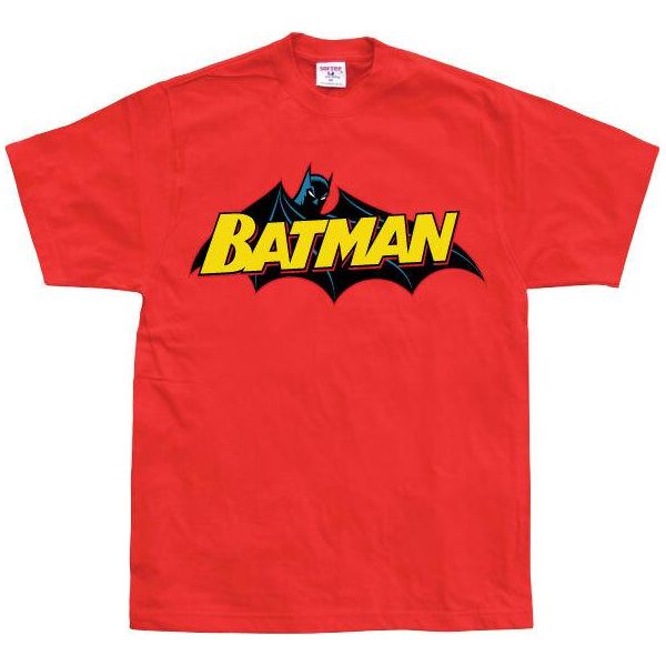 Maglietta Batman Retro Logo - Media - Rosso-image