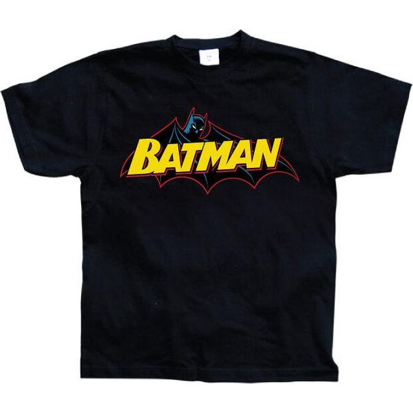 Maglietta Batman Retro Logo - Media - Nero-image