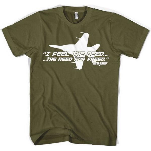 Top Gun - Maglietta "I Feel The Need For Speed"" - Grande - Olive"-image