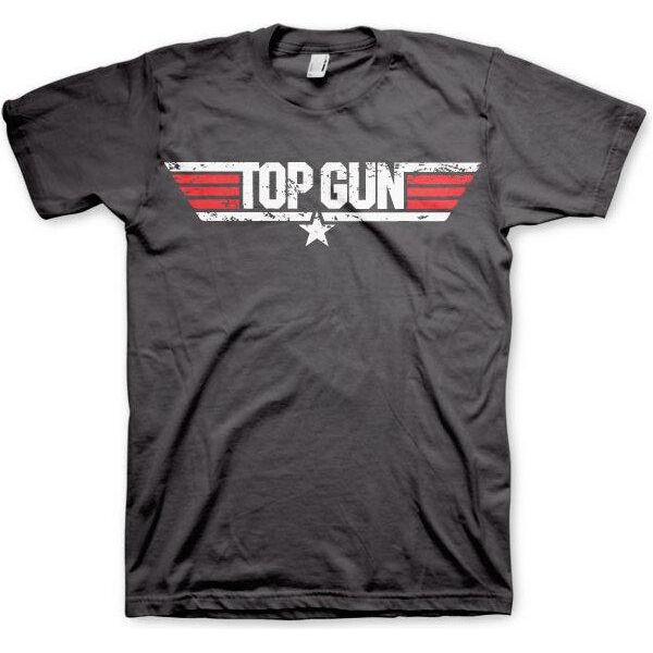 Top Gun - Maglietta Con Logo Invecchiato - Media - Grigio Scuro-image