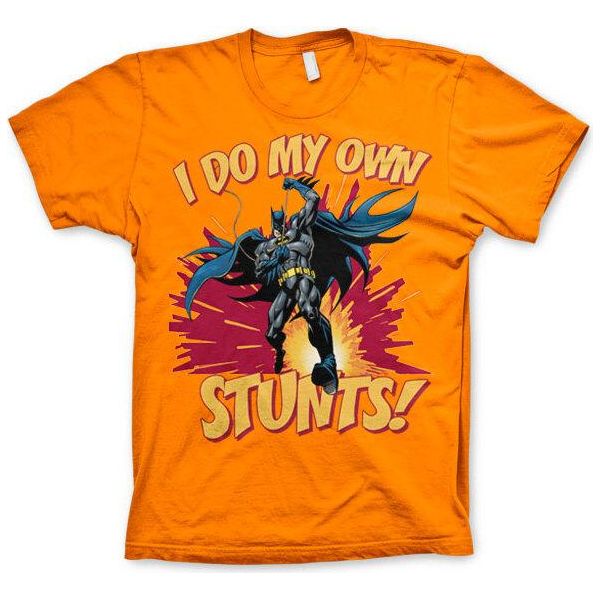 Batman - Maglietta I Do My Own Stunts - X-Large - Arancione-image