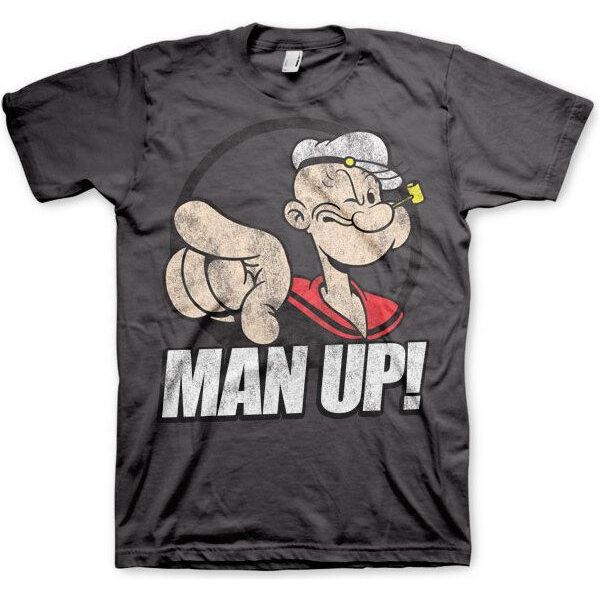 Popeye - Man Up! Maglietta - Media - Grigio Scuro-image