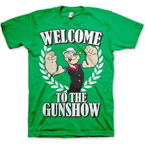 Popeye - Maglietta "Welcome To The Gunshow"" - X-Large - Verde"-image