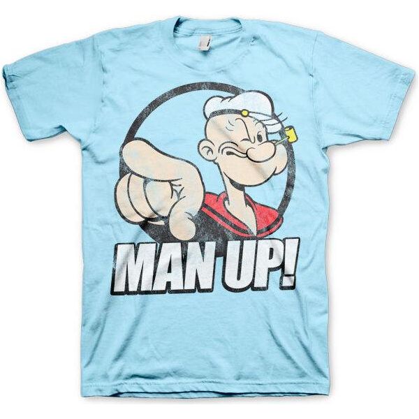 Popeye - Man Up! Maglietta - Medium - Skyblue-image