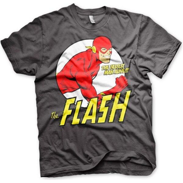 The Flash - Maglietta Dell'uomo Più Veloce Del Mondo - Piccolo - Grigio Scuro-image