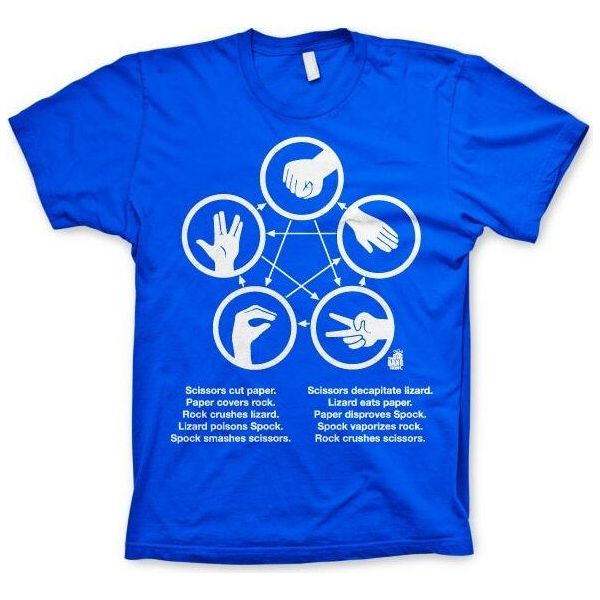 Maglietta Sheldons Rock-Paper-Scissors-Lizard Game - Grande - Blu-image