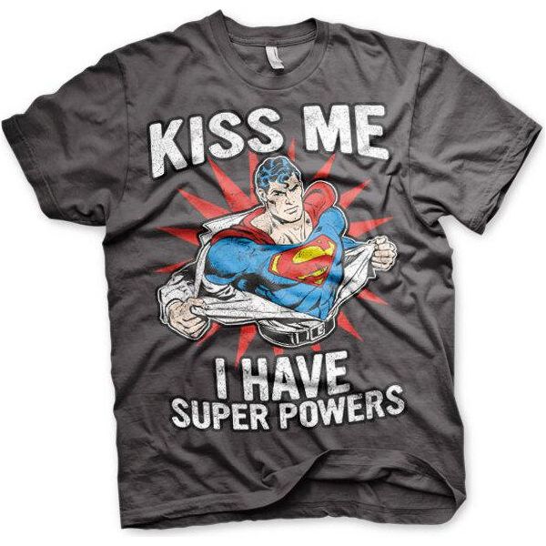 Maglietta Kiss Me - I Have Super Powers - Xx-Large - Grigio Scuro-image