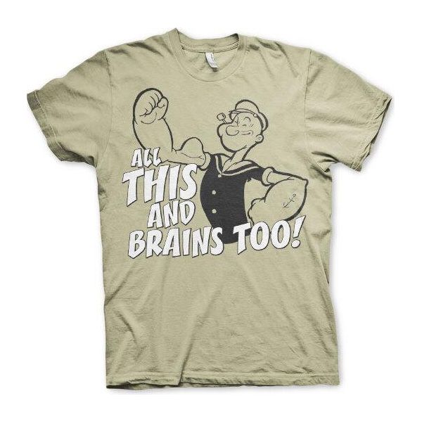 Maglietta All This And Brains Too - Medium - Khaki-image