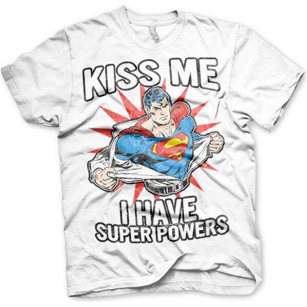 Maglietta Kiss Me - I Have Super Powers - X-Large - Bianco-image