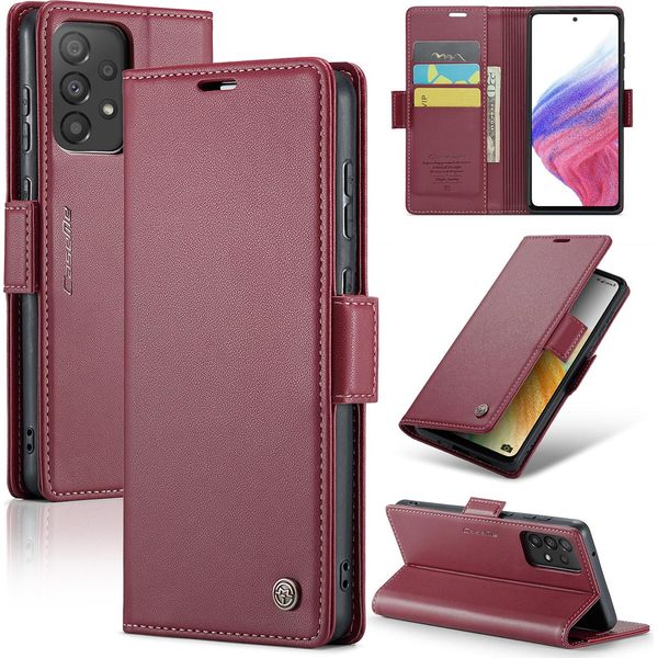 Custodia Galaxy A53 5G, Custodia In Pelle Con Funzione Di Supporto Per Samsung Galaxy A53 5G Rosso-image