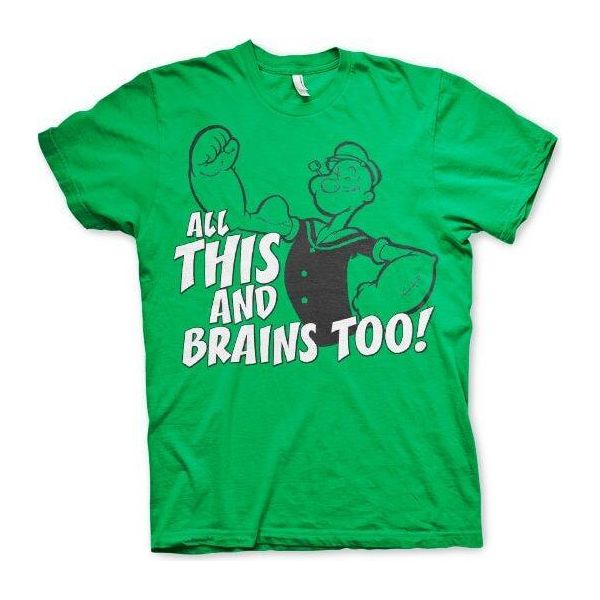 Maglietta All This And Brains Too - Media - Verde-image