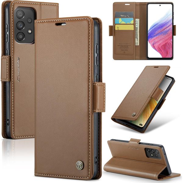 Custodia Galaxy A53 5G, Custodia In Pelle Con Funzione Stand Per Samsung Galaxy A53 5G Marrone-image