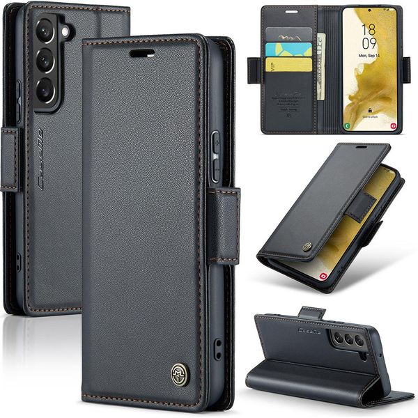 Custodia Galaxy S22+ 5G, Custodia In Pelle Con Funzione Stand Per Samsung Galaxy S22+ 5G Nero-image