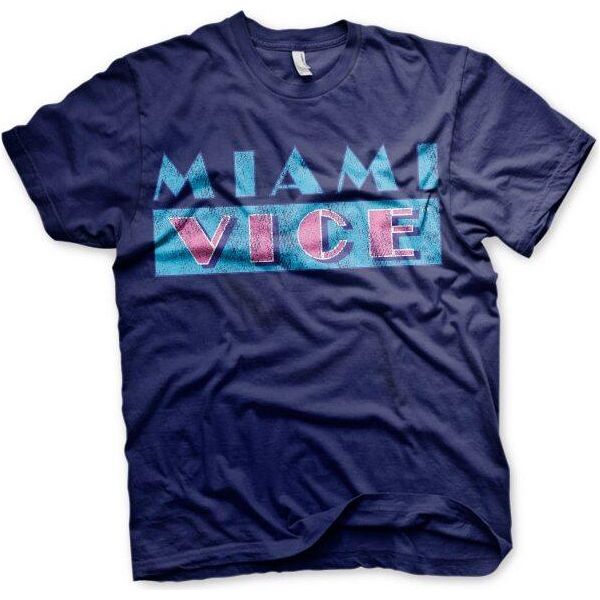 Miami Vice - Maglietta Con Logo Distressed - X-Large - Navy-image