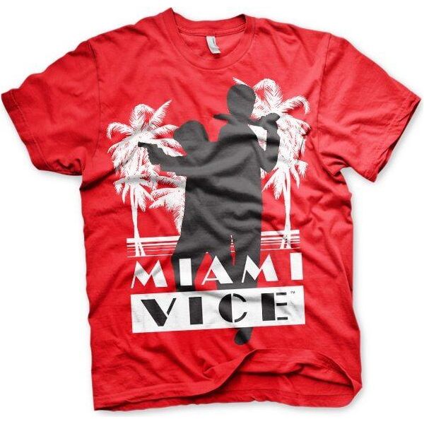 Maglietta Miami Vice Silhouettes - X-Large - Rosso-image