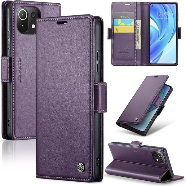 Xiaomi 11 Lite Case, Custodia In Pelle Con Funzione Stand Per Xiaomi 11 Lite 5G Ne / Mi 11 Lite Viola-image