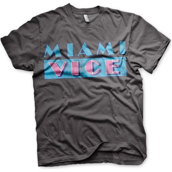 Maglietta Miami Vice Con Logo Distressed - Xx-Large - Grigio Scuro-image