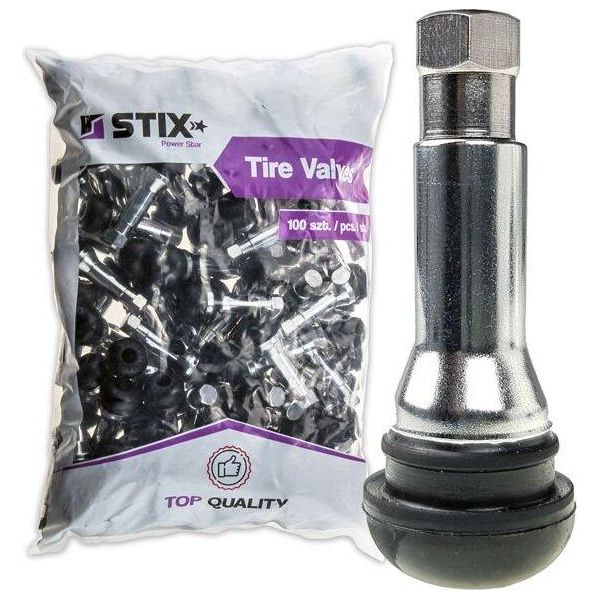 100X TR414 Valvole In Gomma, A Scatto, Per Pneumatici Tubeless, Chrom-image