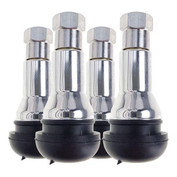 4X TR413 Valvole In Gomma, A Scatto, Per Pneumatici Tubeless, Chrom-image