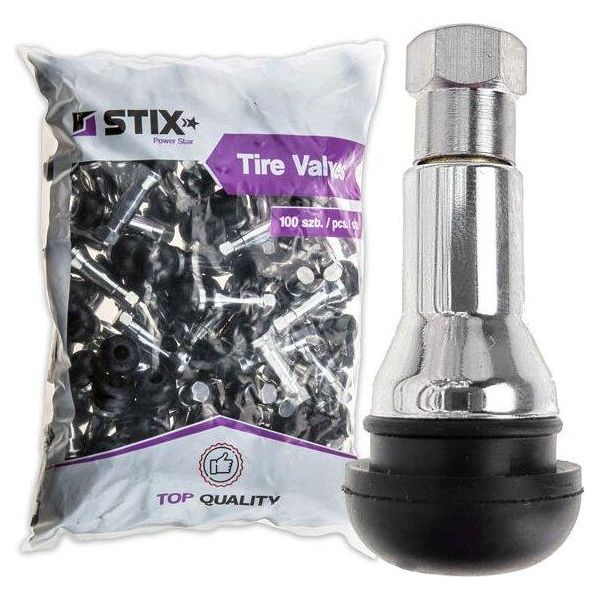 100X TR413 Valvole Di Gomma, A Scatto, Per Pneumatici Tubeless, Chrom-image