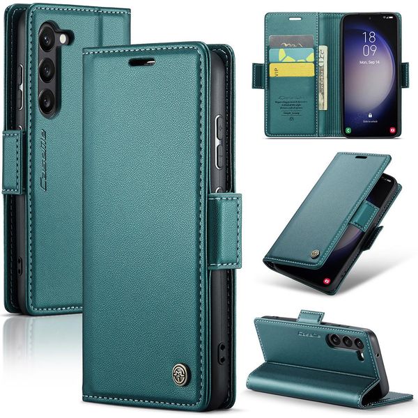 Galaxy S23+ 5G Case, Rfid Blocking Card, Advanced Flip Custodia In Pelle Con Funzione Stand Per Samsung Galaxy S23+ 5G Verde-image