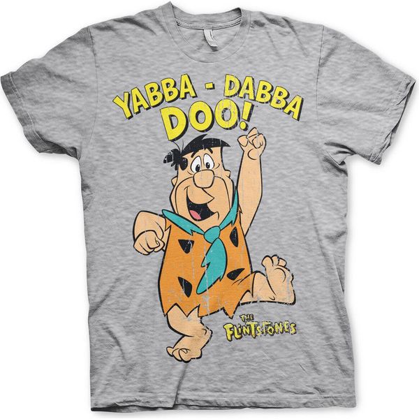 Maglietta Yabba-Dabba-Doo - Piccola - Grigio-Erba-image