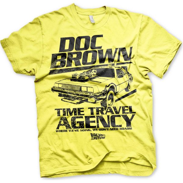 Maglietta Doc Brown Time Travel Agency - Xx-Large - Giallo-image
