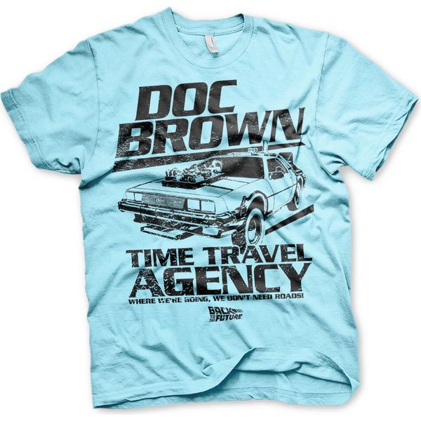 Maglietta Doc Brown Time Travel Agency - X-Large - Skyblue-image