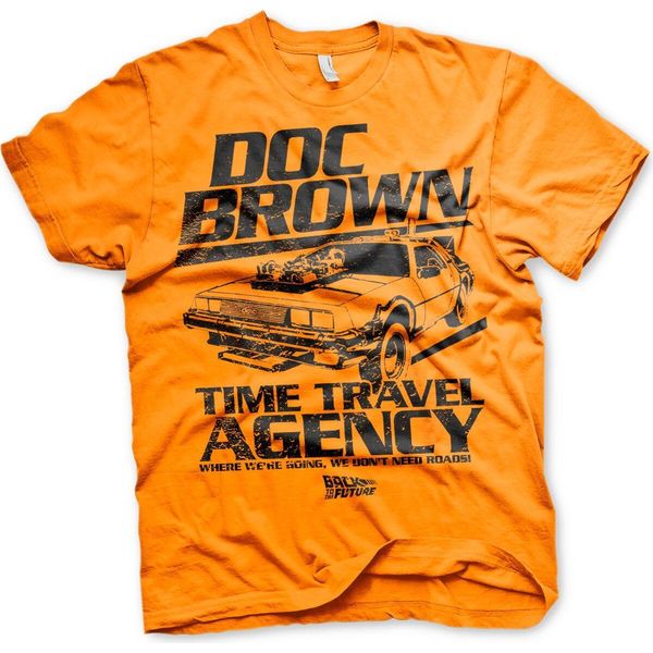 Maglietta Doc Brown Time Travel Agency - X-Large - Arancione-image